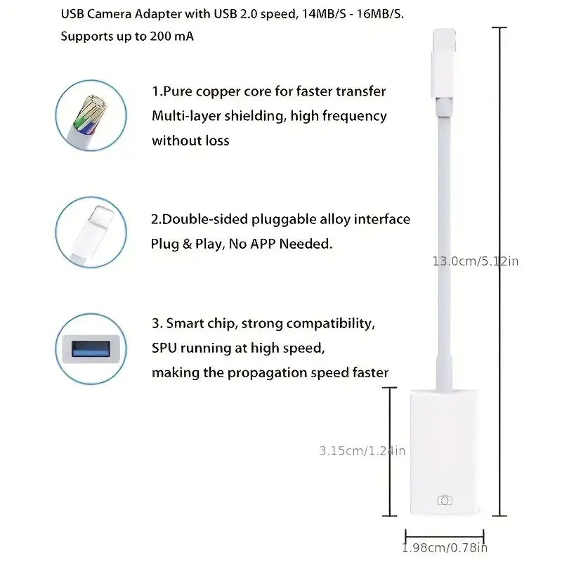 Apple OTG Adapter for Mobile Devices and USB Accessories